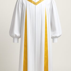Floremz White & Gold Liturgical Choir Robe for Rent